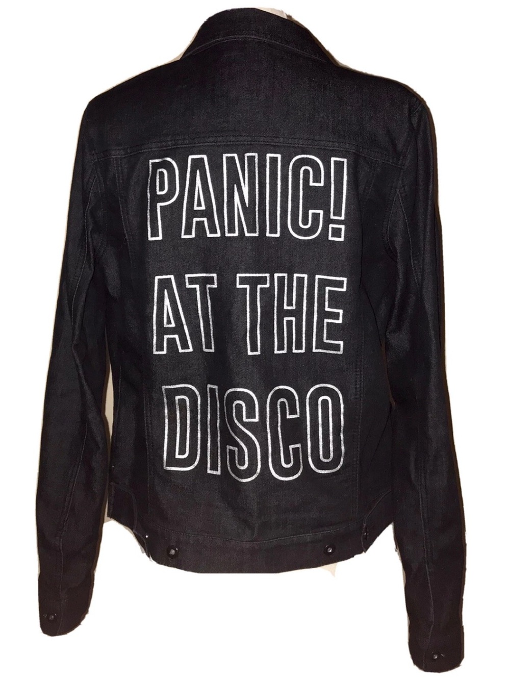 Panic! At The Disco Black Denim Jean Button Closure Jacket Coat - Medium